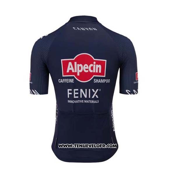 2020 Maillot Ciclismo Alpecin Fenix Bleu Rouge Manches Courtes et Cuissard